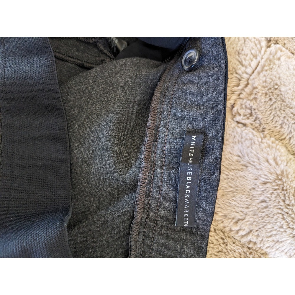 WHBM The Legging Grey Heathered Side Zip Ponte Knit Pants Size 10 - Picture 4 of 11